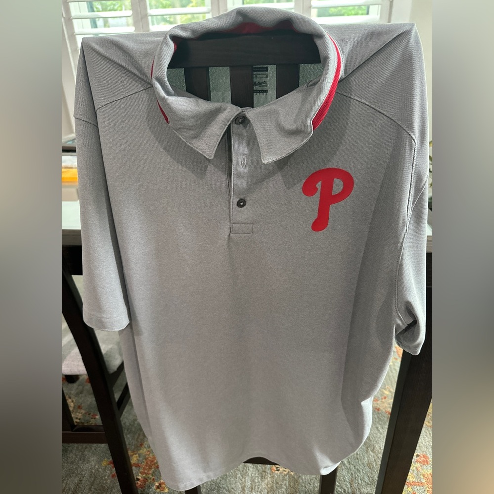 Nike Gray Dri-FIT Polo with Phillies Logo